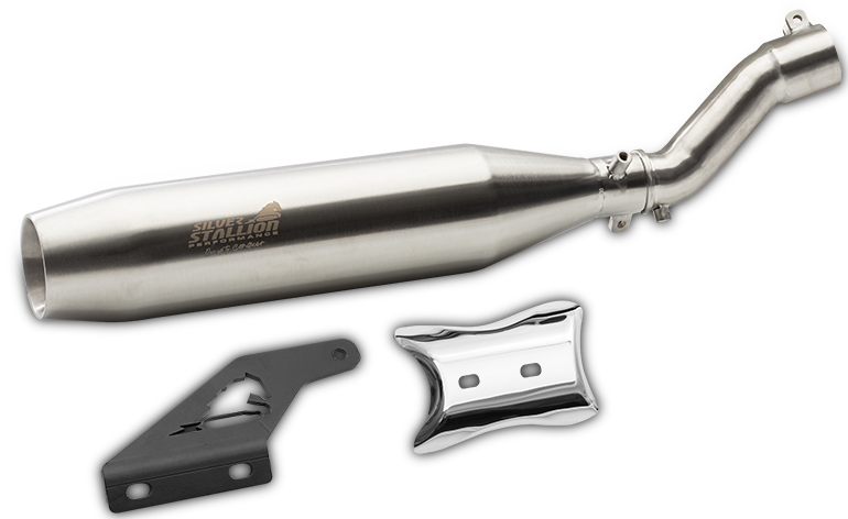 Triumph Speed 400, T4, scrambler 400X, and Scrambler 400XC Silver Stallion Performance Exhaust (Blaze)