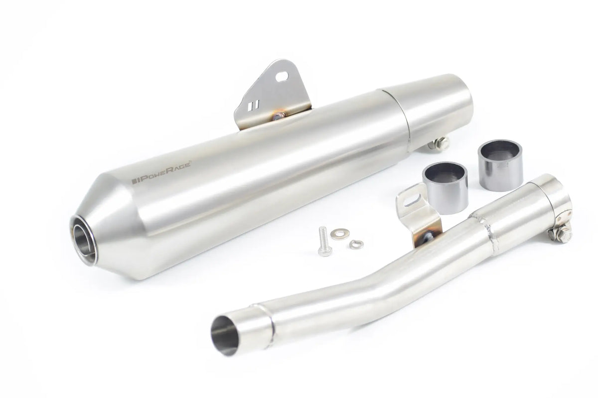 Powerage Slip-On Exhaust System for Royal Enfield Bear 650 (Cone Type) with De-Cat Pipe