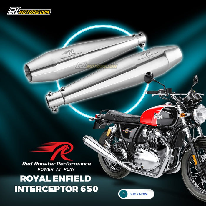 Royal Enfield Interceptor 650 Red Rooster Performance Exhaust Stellar