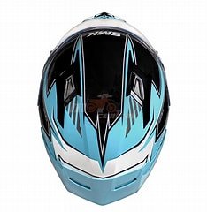 SMK Stellar Sports Adox Gloss Blue White Black (GL512) Helmet - LRL Motors