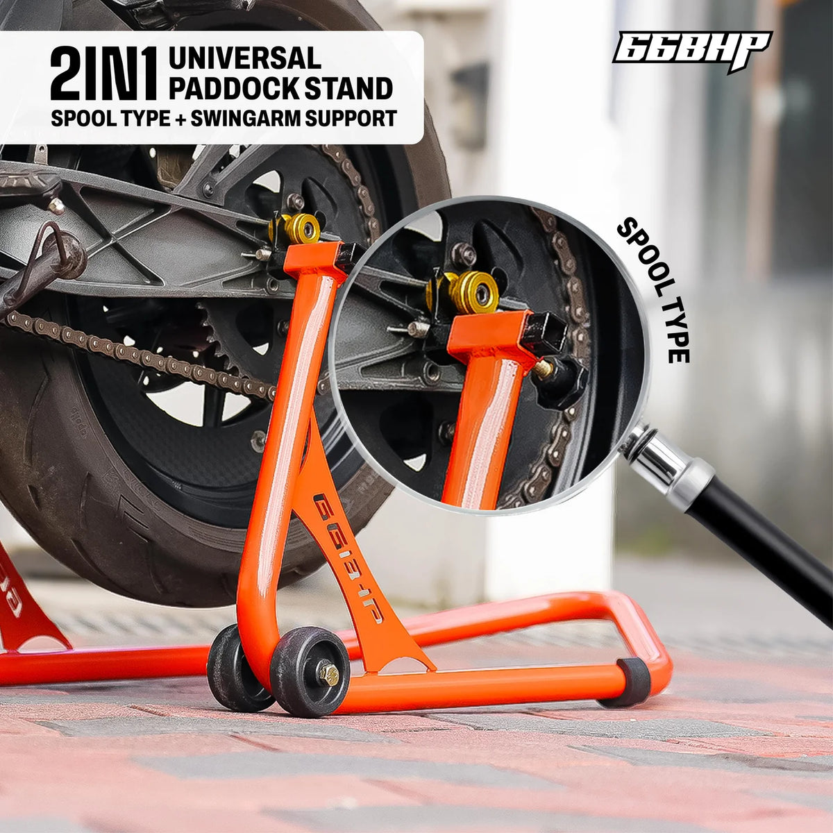66BHP Universal Paddock Stand Spool Holder Clamp (pair)