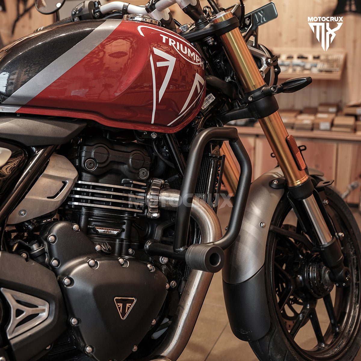 Triumph SPEED 400 - MOTOCRUX Titan Crash Guard with Slider – LRL Motors