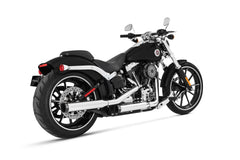 3" Softail Slip-Ons Chrome with Black Straight End Cap - Fitment 1 - LRL Motors