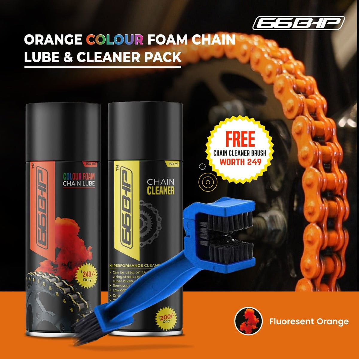 66Bhp Orange Chain Lube ( 150 ml) - LRL Motors