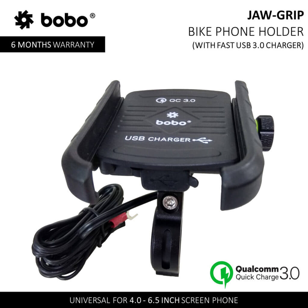 Bobo  BM1 Bike Phone Holder (with fast USB 3.0 charger) Motorcycle Mobile Mount