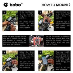 Bobo Jaw grip Bike Phone Holder (with fast USB 3.0 charger) Motorcycle Mobile Mount