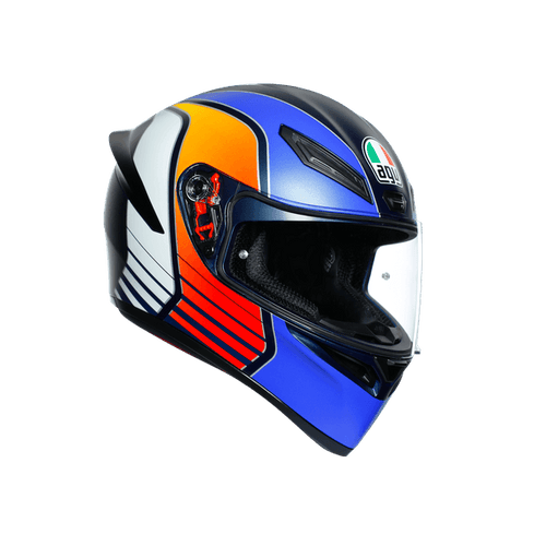 AGV K1 MULTI ECE DOT - POWER MATT DARK BLUE/ORANGE/WHITE - LRL Motors