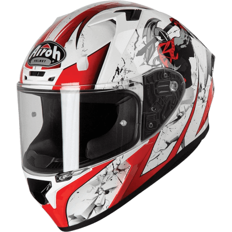 Airoh Valor Jackpot Gloss Helmet (White Red) - LRL Motors