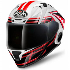 Airoh Valor Touchdown Gloss White Red Full Face Helmet - LRL Motors