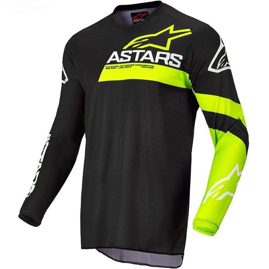 Alpinestars Fluid Chaser Jersey Black Yellow Fluo - LRL Motors