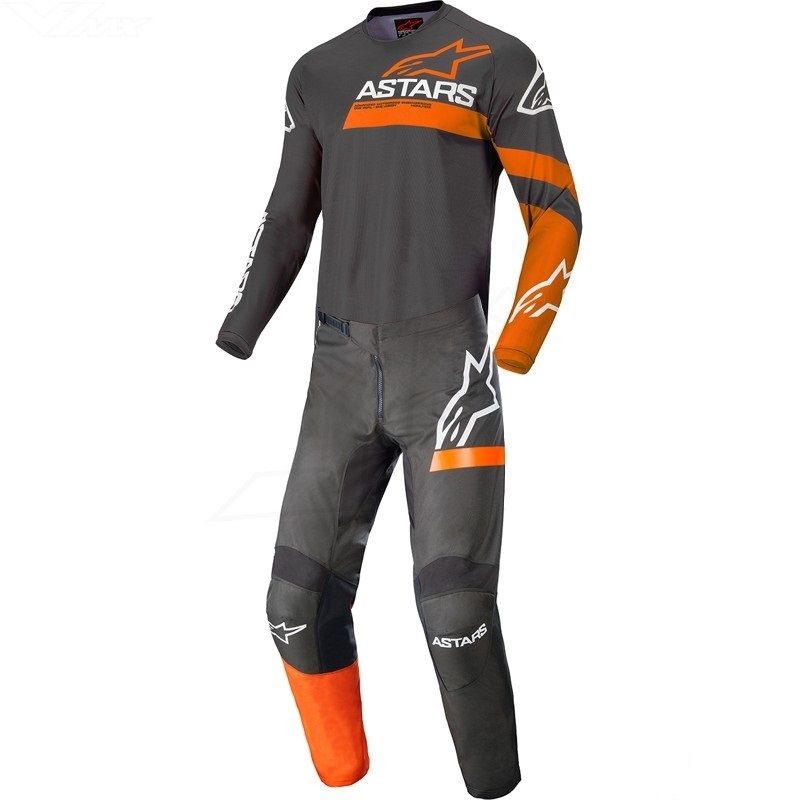 Alpinestars Fluid Chaser Jersey Pant Set Anthracite Coral Fluo - LRL Motors