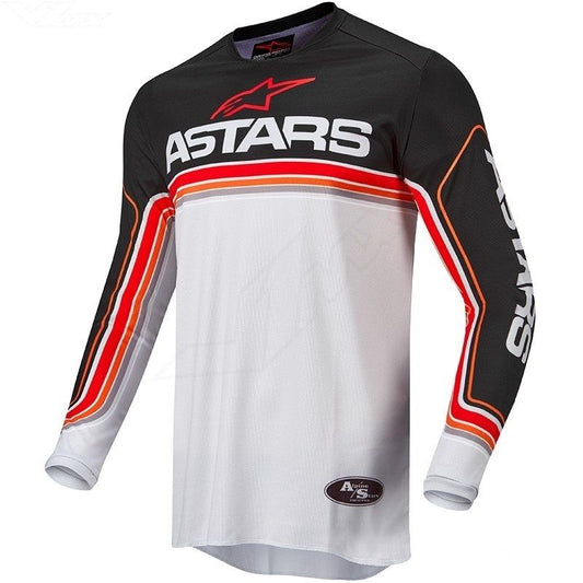 Alpinestars Fluid Speed Jersey Black Light Gray Bright Red - LRL Motors