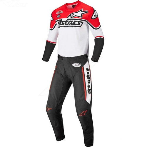 Alpinestars Fluid Speed Jersey Pant Set Black Bright Red - LRL Motors