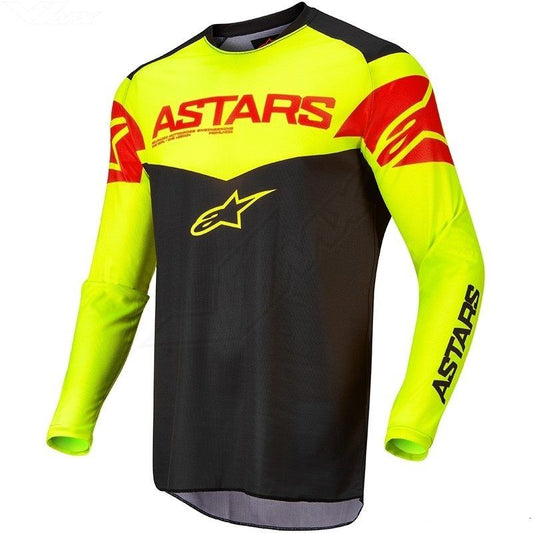 Alpinestars Fluid Tripple Jersey Black Yellow Fluo Red Fluo - LRL Motors