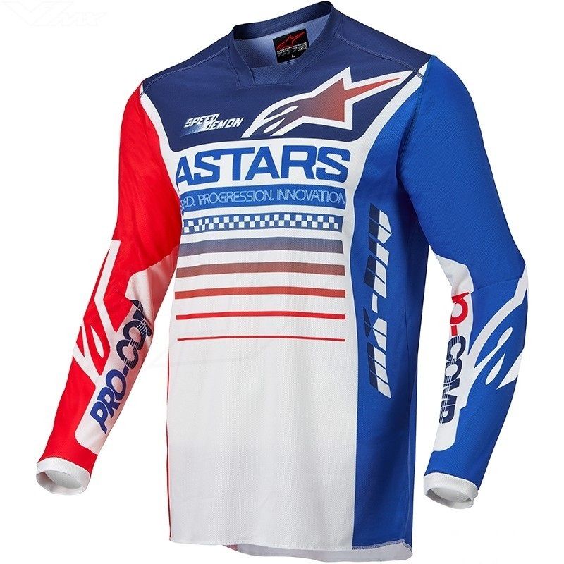 Alpinestars Racer Compass Jersey Off White Red Fluo Blue - LRL Motors