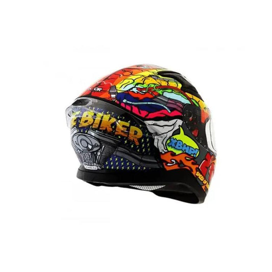 AXOR HELMET APEX XBHP Gloss 299 Fluor Yellow Blue Full Face Helmet - LRL Motors