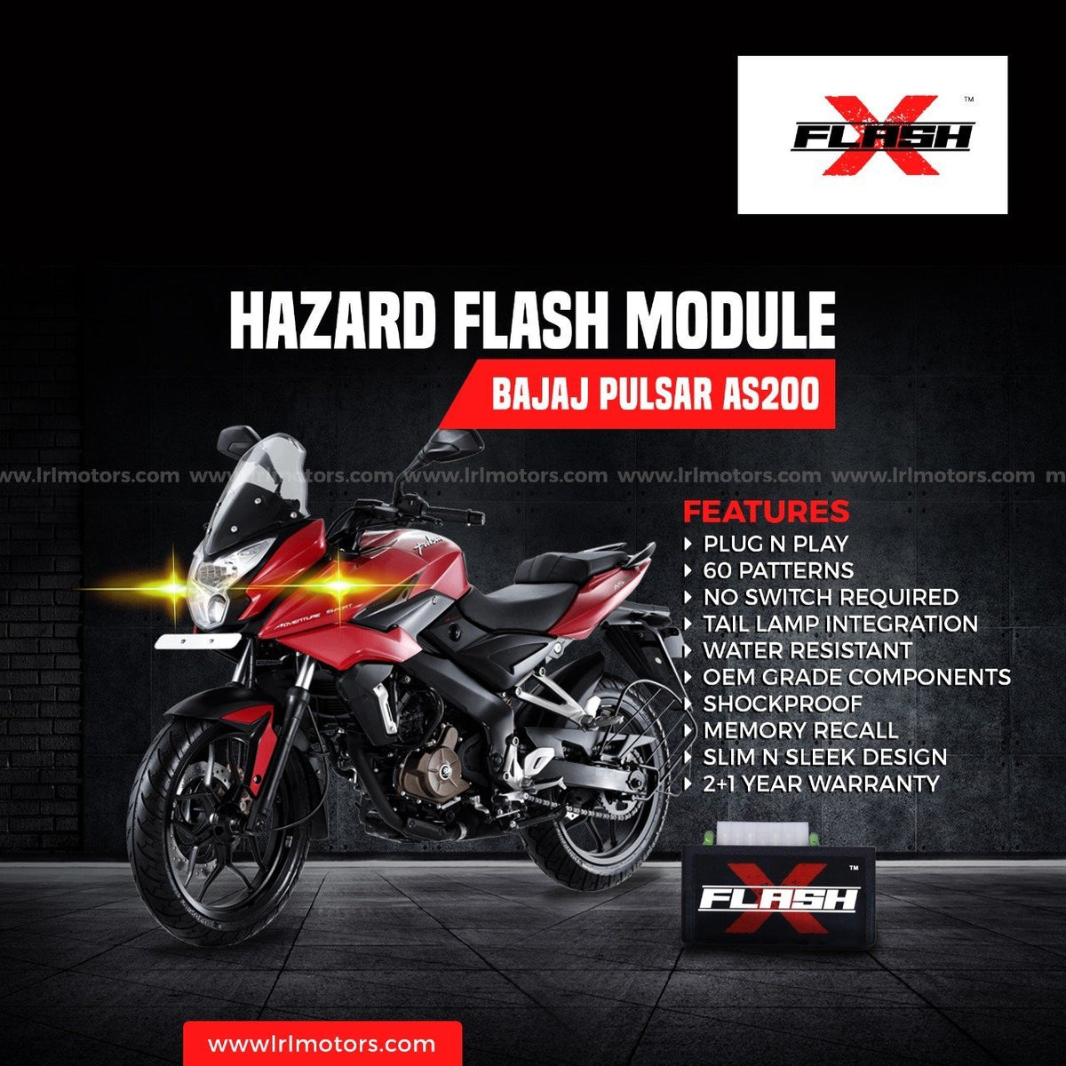 BAJAJ PULSAR AS200 FlashX Hazard Flash Module, Blinker/Flasher - LRL Motors