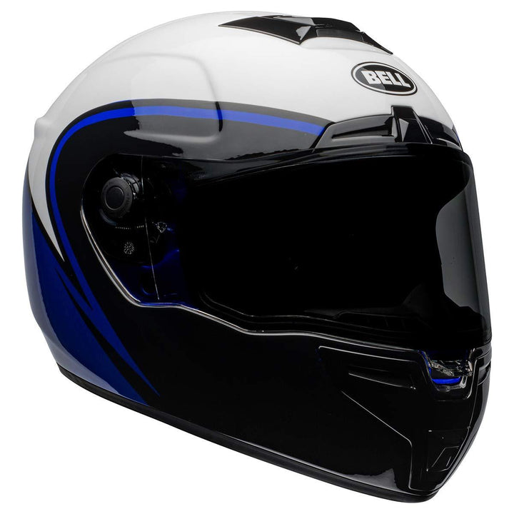 Bell SRT Helmet (Assasin Gloss White/Blue/Black – LRL Motors