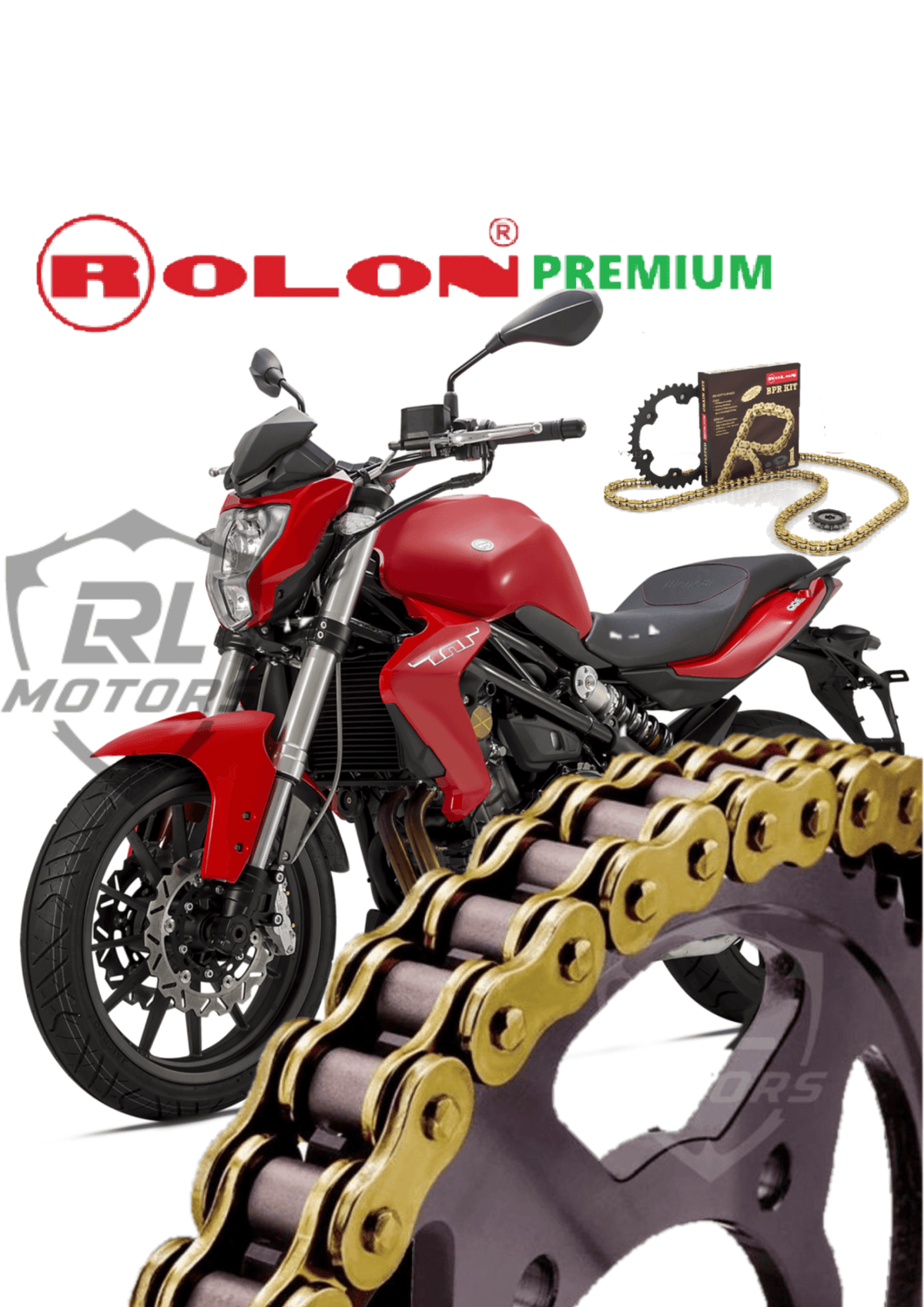 Benelli TNT 300 BRASS Rolon Chain Sprocket Kit LRL Motors