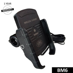 BOBO BM6 Jaw-Grip Bike Phone Holder (with Fast 15W Wireless Charger) Motorcycle Mobile Mount - LRL Motors
