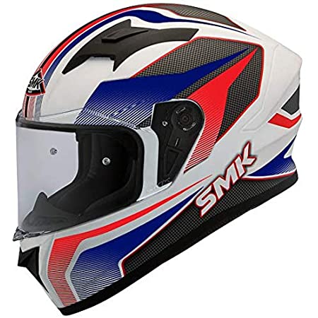 Click to open expanded view SMK Helmets Stellar Dynamo Pinlock Anti Fog Lens Fitted Single Clear Visor Full Face Helmet (White Blue Red,) - GL153 - LRL Motors
