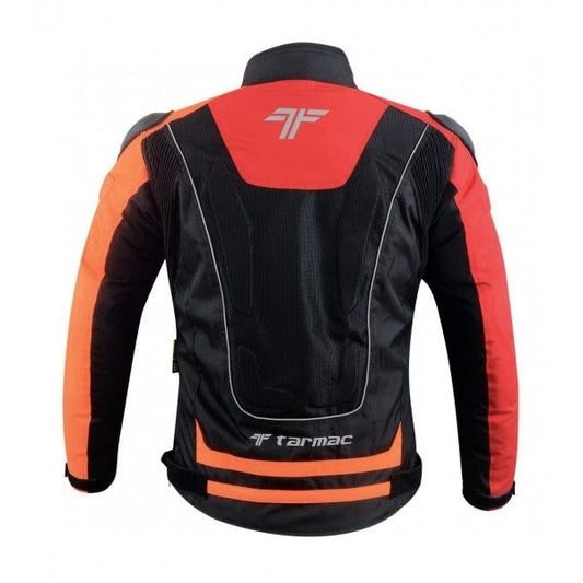 COMBO OFFER - Tarmac One III Level 2 Jacket Black/Red/Orange + FREE Tarmac Tex red/orange gloves - LRL Motors