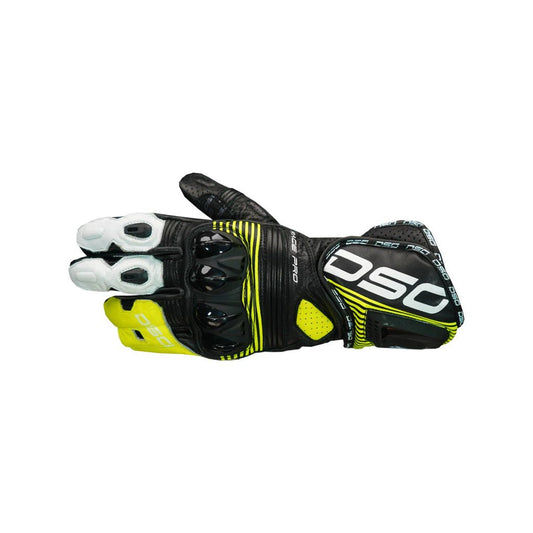 DSG Race Pro Glove Black Yellow Fluo White - LRL Motors
