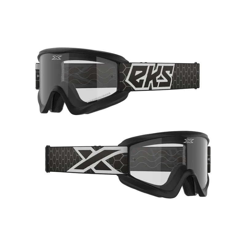 EKS GOX FLAT-OUT CLEAR GOGGLE FLAT BLACK, WHITE - LRL Motors