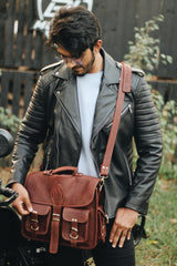 Executive leather Saddle bag - LRL Motors