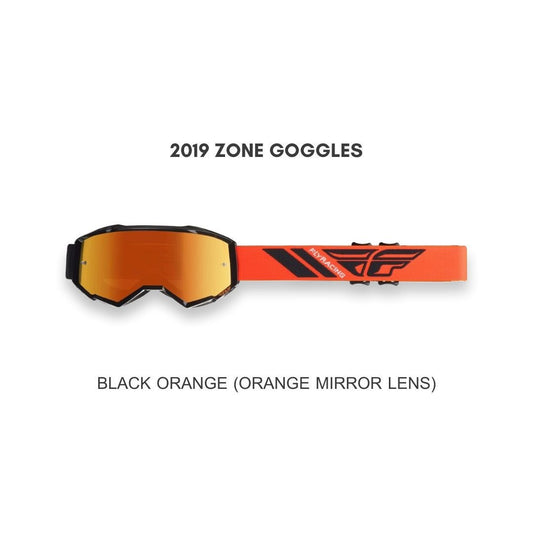 Fly Racing Fly 2019 Zone Goggles Black Orange (Orange Mirror Lens) - LRL Motors