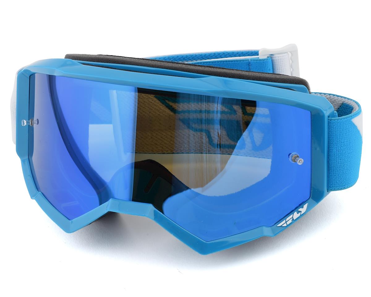 Fly Racing Zone Goggle (Blue) (Sky Blue Mirror Lens) - LRL Motors