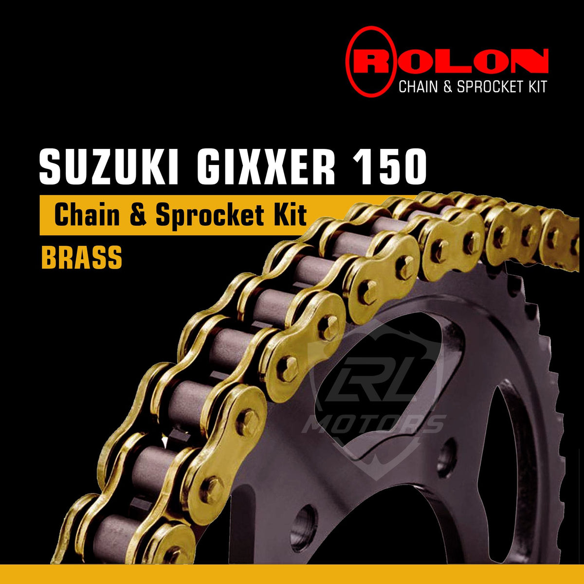 Gixxer GXR 150cc Rolon Brass chain & Sprocket Kit - LRL Motors
