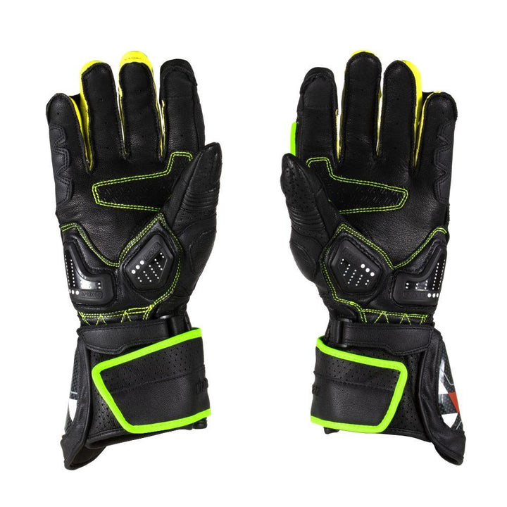 Grid – Full Gauntlet Gloves (Flourescent Green/Yellow ) – LRL Motors