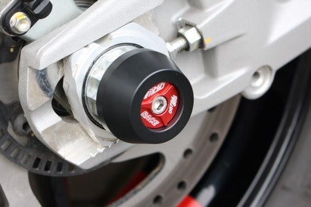 GSG-MOTOTECHNIK | Rear wheel pad set with milled, color anodized aluminum inlay in Black | Ducati Multistrada 950/S 2019-2021 - LRL Motors