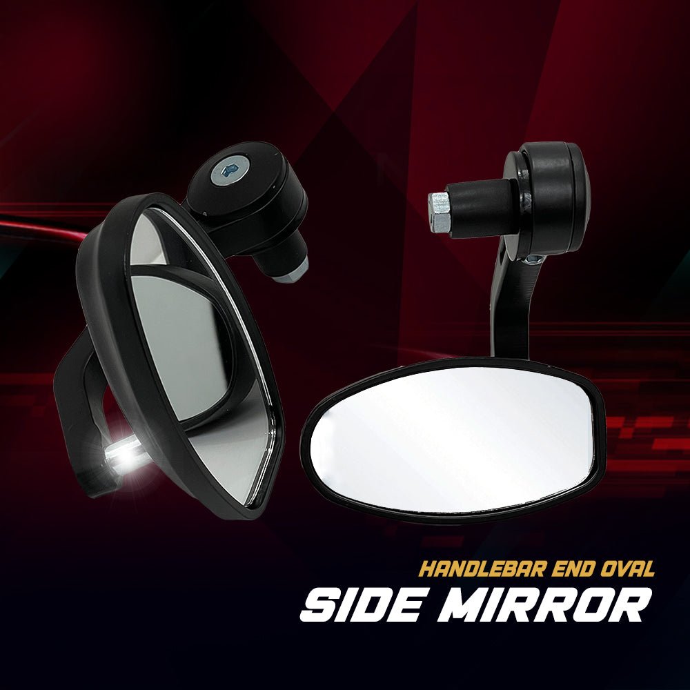 Handlebar End Oval Side Mirror - LRL Motors