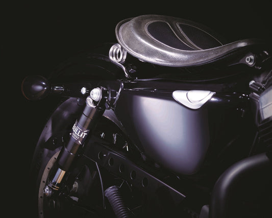 Harley Davidson - Rear Shock Absorbers - Bullit (Chrome) K-tech suspension - LRL Motors
