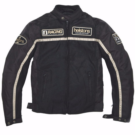 Helstons DAYTONA Mesh fabric motorcycle Jacket in BLACK - LRL Motors