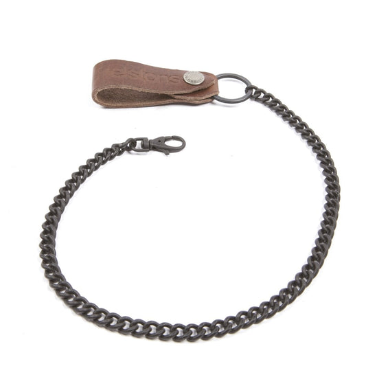 Helstons motorcycle steel chain with smooth leather buckle - Brown - LRL Motors