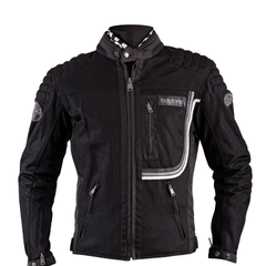 Helstons SONNY Mesh fabric motorcycle Jacket in Black - LRL Motors