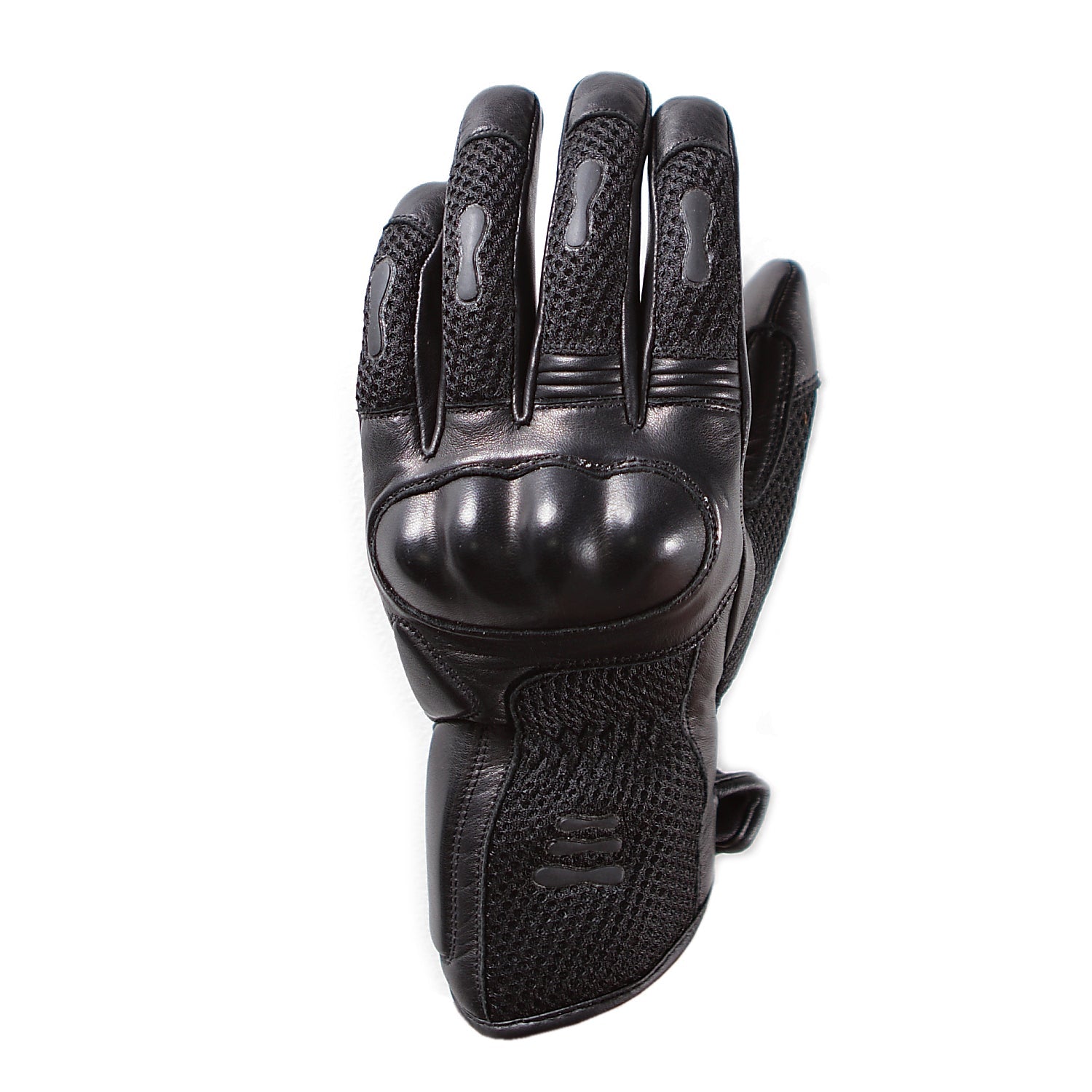 Helstons WIND MESH summer black leather glove - LRL Motors