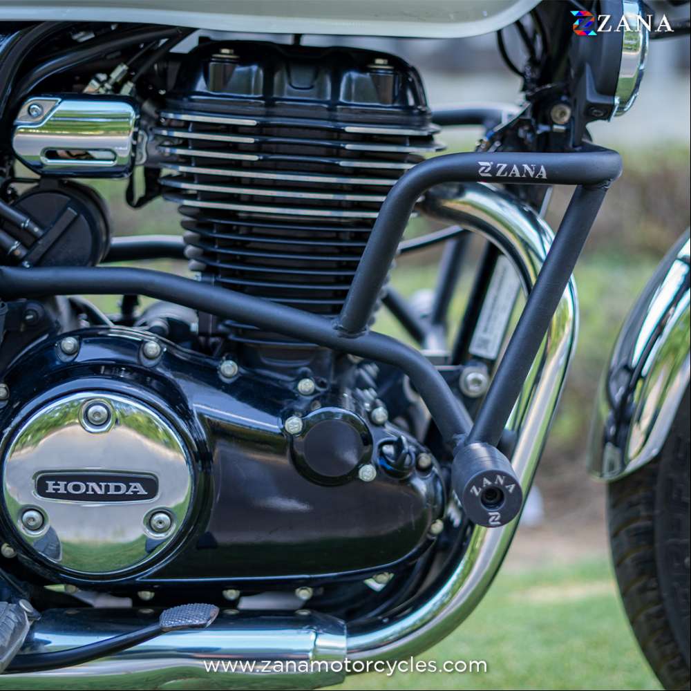 Honda CB350/ H'ness Zana Crash Guard with slider texture Matt Black - LRL Motors