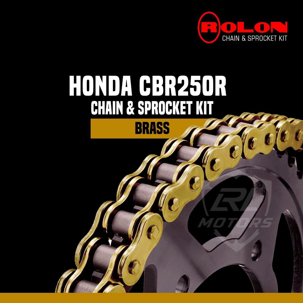 Honda CBR 250 Rolon Brass chain Sprocket kit1