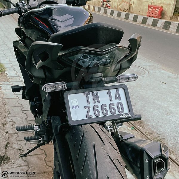 Motoaggrandize Tail Tidy For Kawasaki Ninja 1000 - Matte Black License Plate Holder, Direct Fit