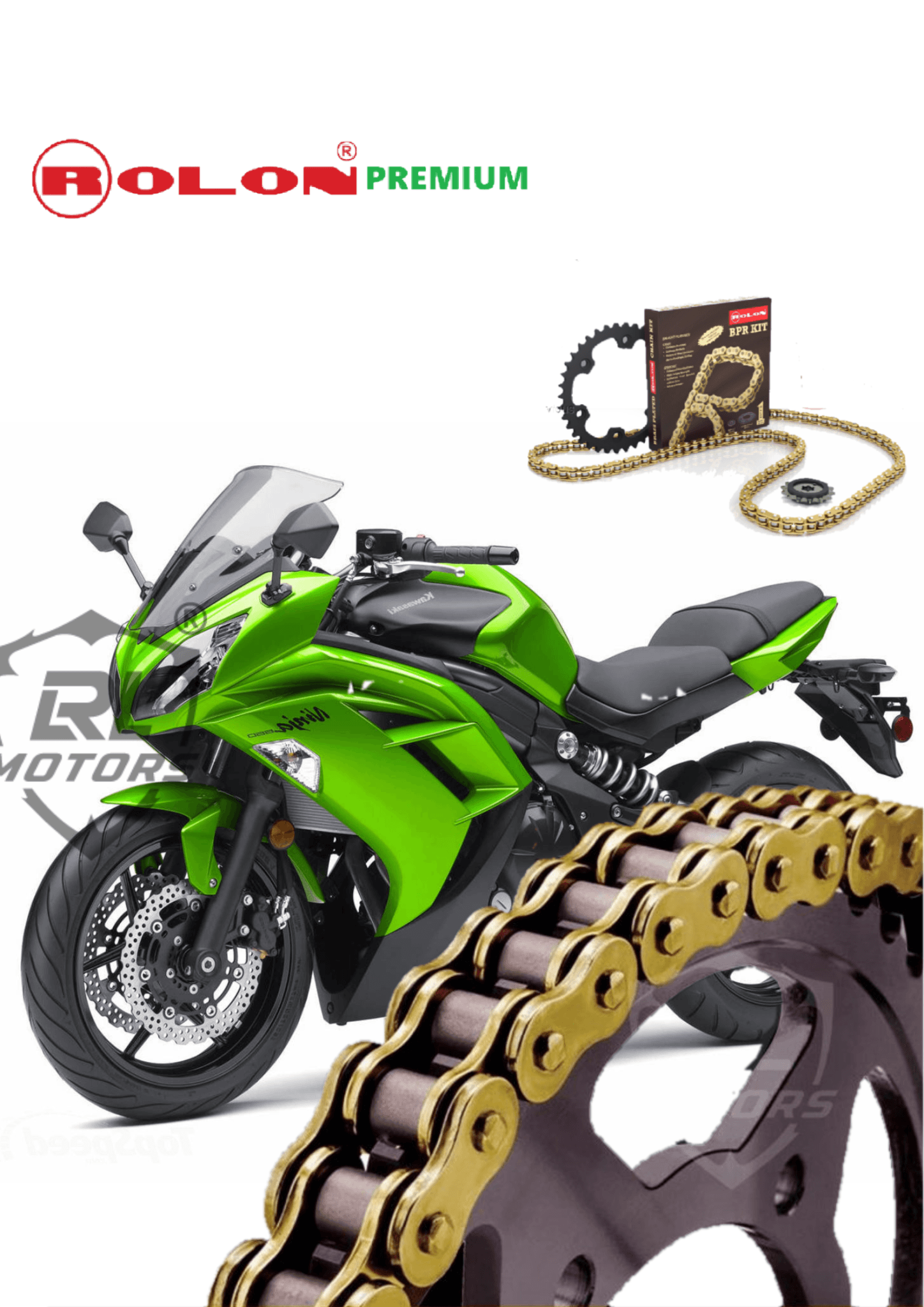 Kawasaki Ninja 650R/Versys 650 Rolon Brass chain & Sprocket Kit LRL