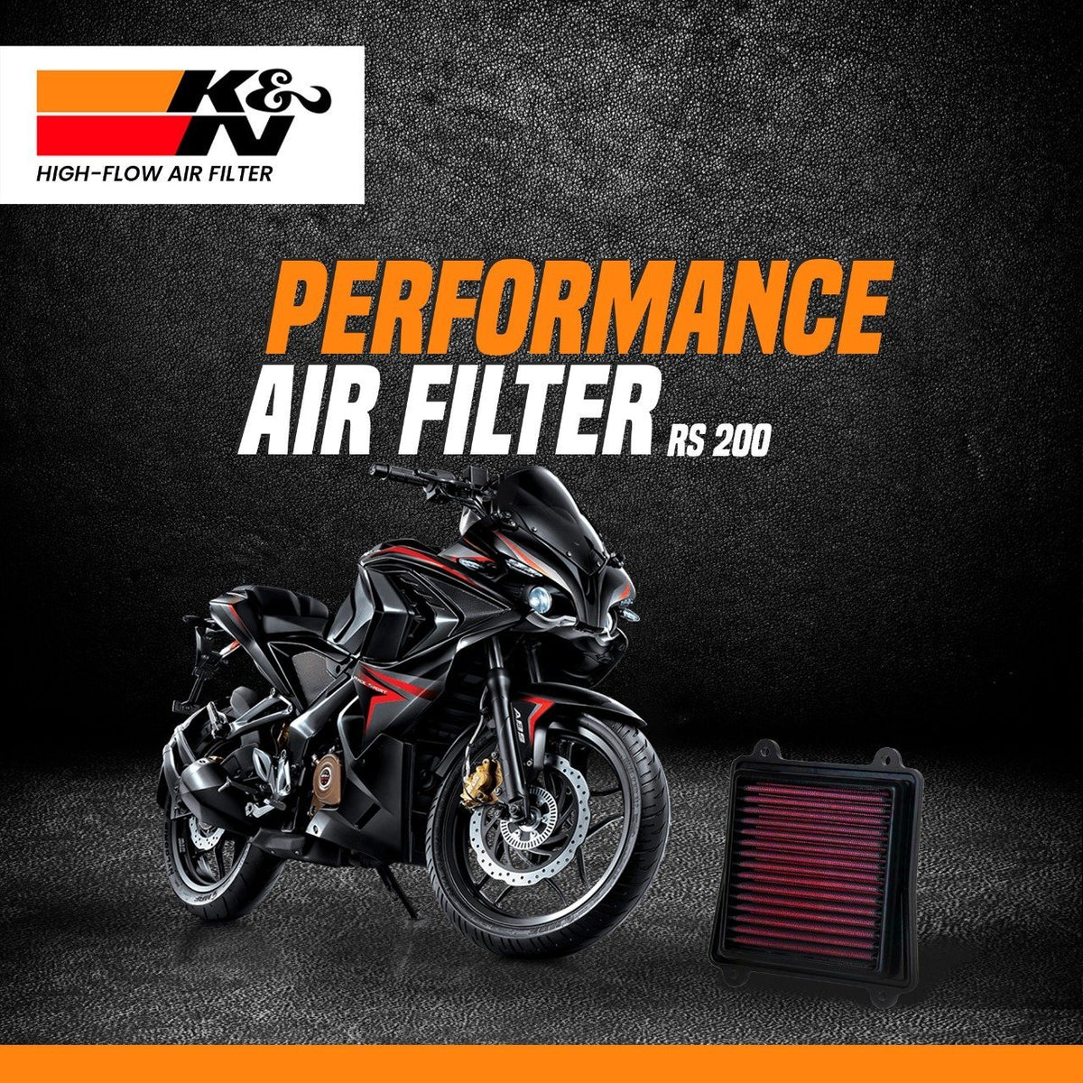 K&N Air Filter for Bajaj RS 200 - LRL Motors