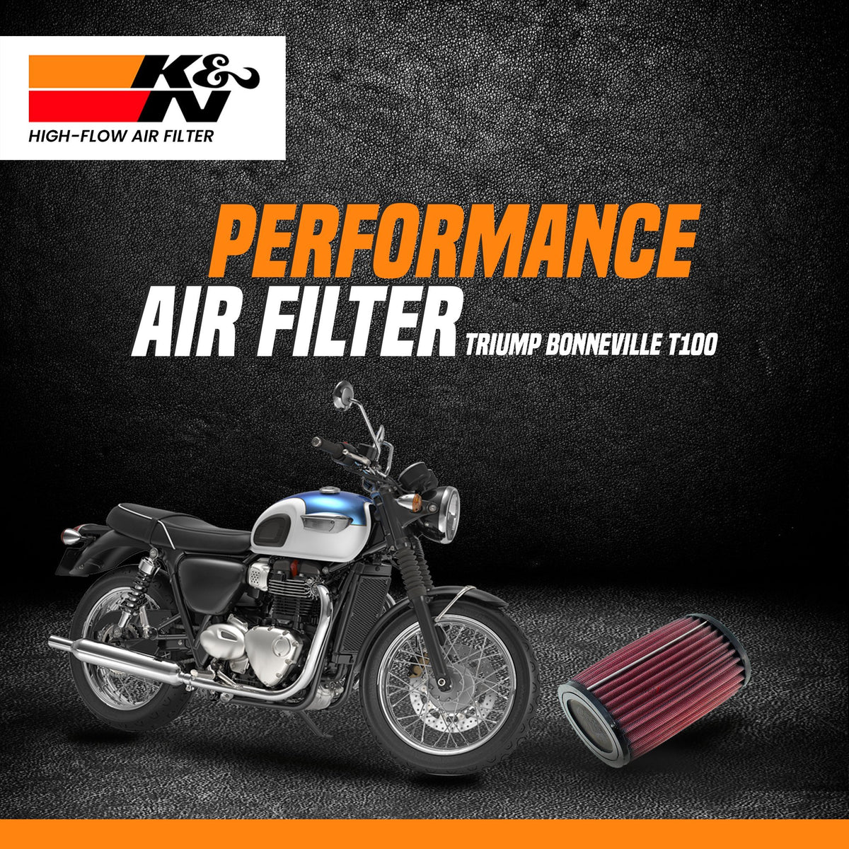 K&N air filter Triumph Bonneville T100 - LRL Motors