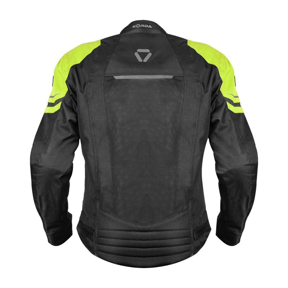 Moto Marshall Valor Air jacket all weather with CE certified level 2  protection with 1000D Polytech ballistic fabric (Black Gray Neon) Colour -  Sarkkart