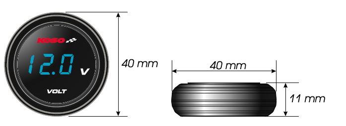 Koso Coin Voltmeter red display FOR ALL MOTORCYCLE AND CARS - LRL Motors