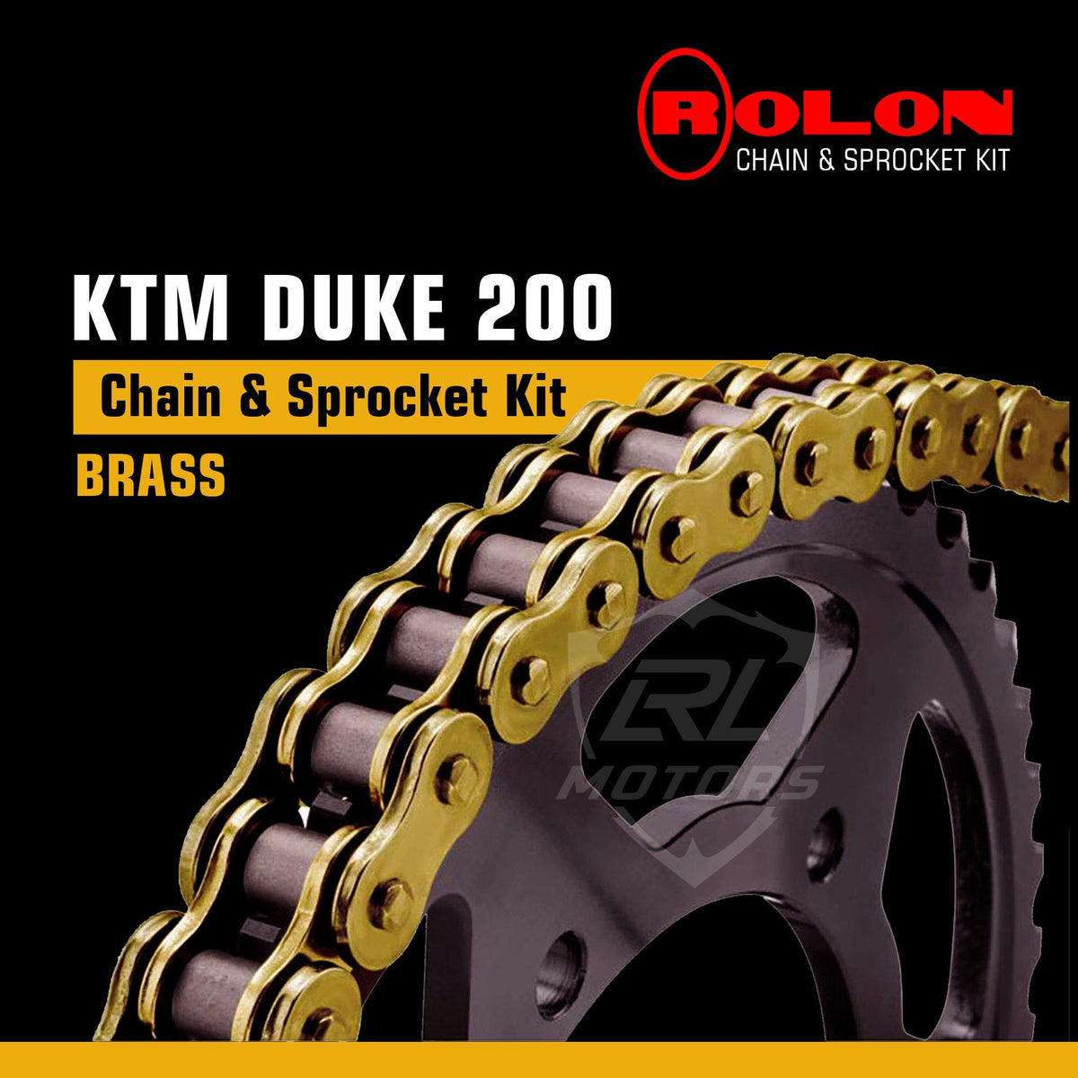 KTM 200 Duke/RC Brass Chain & Sprocket kit Rolon - LRL Motors