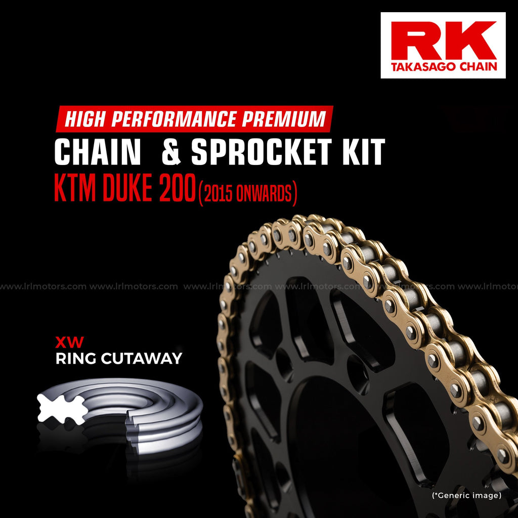 KTM Duke 200 2015 onwards Brass Chain Kit ( RK Japan) - LRL Motors